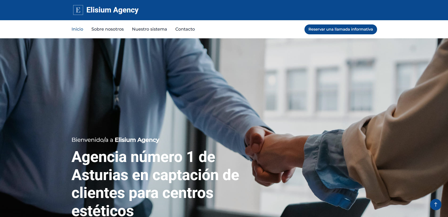 Elisium Agency - Página web para una empresa de captación de clientes